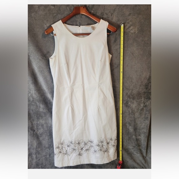 Merona White Midi Dress with Black Floral Design - Picture 4 of 9